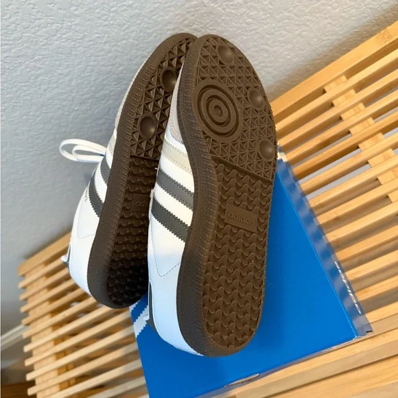 NWT Adidas Samba White and Gray Shoes - Picture 6 of 7